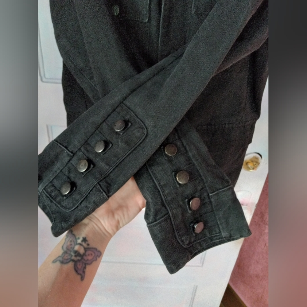 Custom Sabrina "hell witch" OOAK Rage tripp skull button jacket RARE PRICE FIRM - Picture 3 of 16